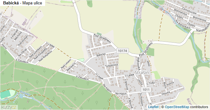 Babická - mapa ulice