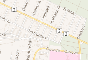 Čechova v obci Říčany - mapa ulice