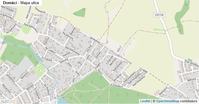 Domácí - mapa ulice