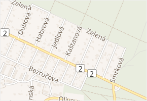 Kaštanová v obci Říčany - mapa ulice