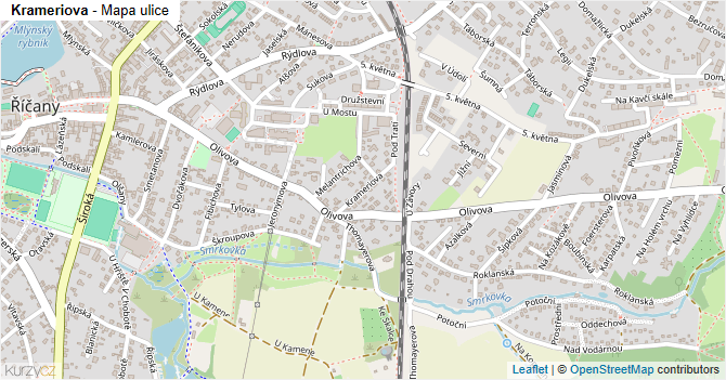 Krameriova - mapa ulice