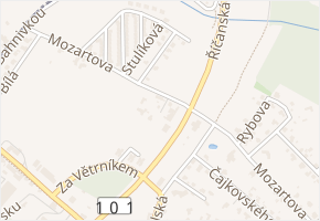 Modrá v obci Říčany - mapa ulice