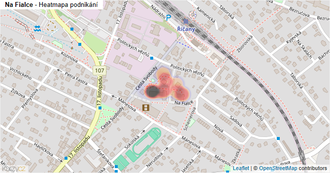 Na Fialce - mapa podnikání