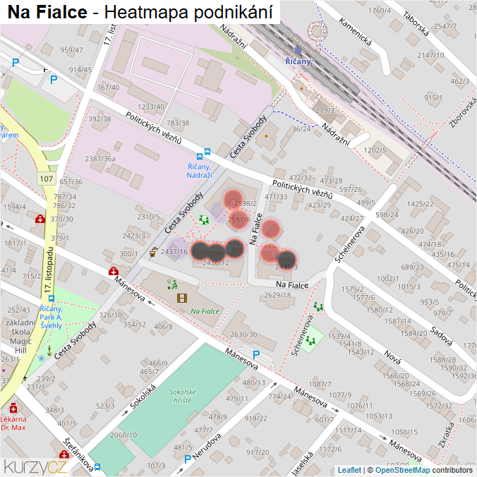 Mapa Na Fialce - Firmy v ulici.