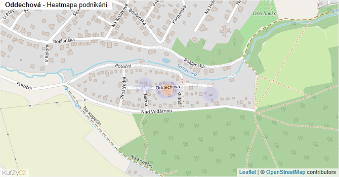 Oddechová - mapa podnikání
