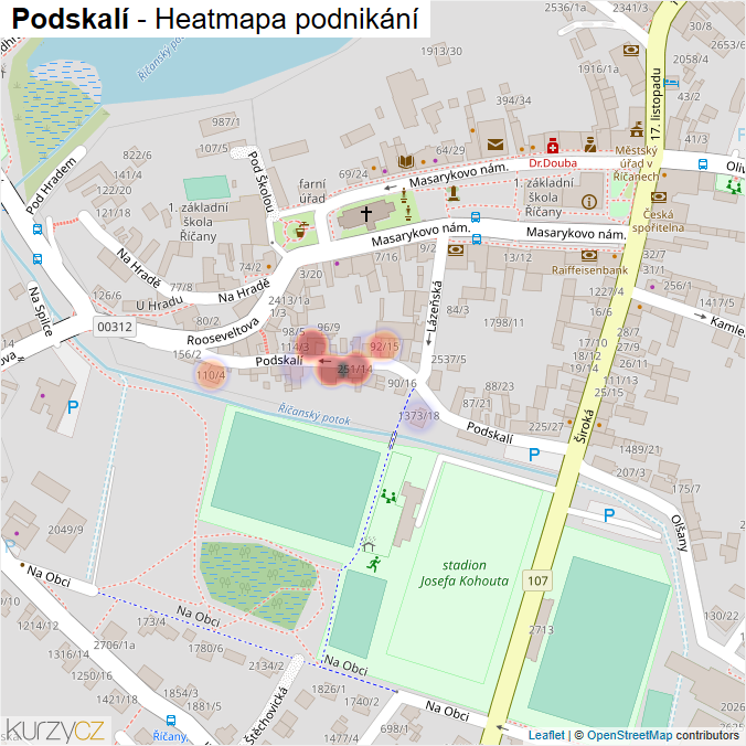 Mapa Podskalí - Firmy v ulici.