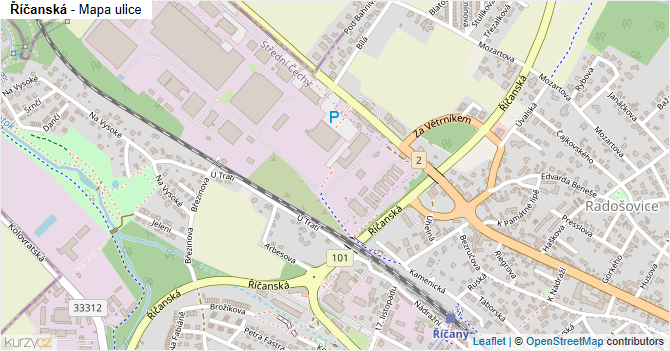 Říčanská - mapa ulice