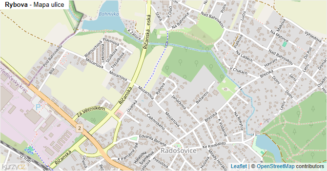 Rybova - mapa ulice