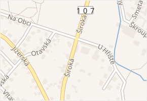Široká v obci Říčany - mapa ulice
