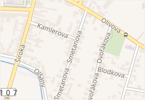 Smetanova v obci Říčany - mapa ulice
