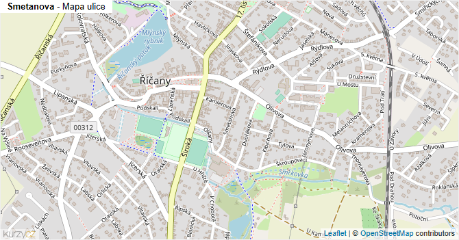 Smetanova - mapa ulice