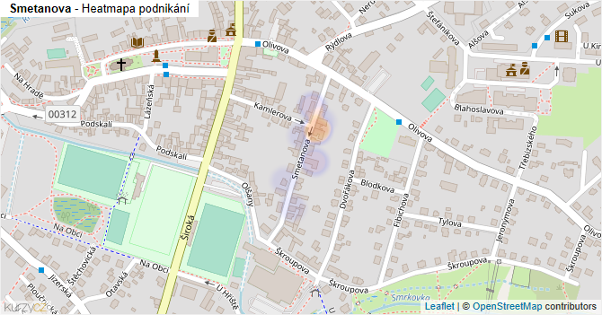 Smetanova - mapa podnikání