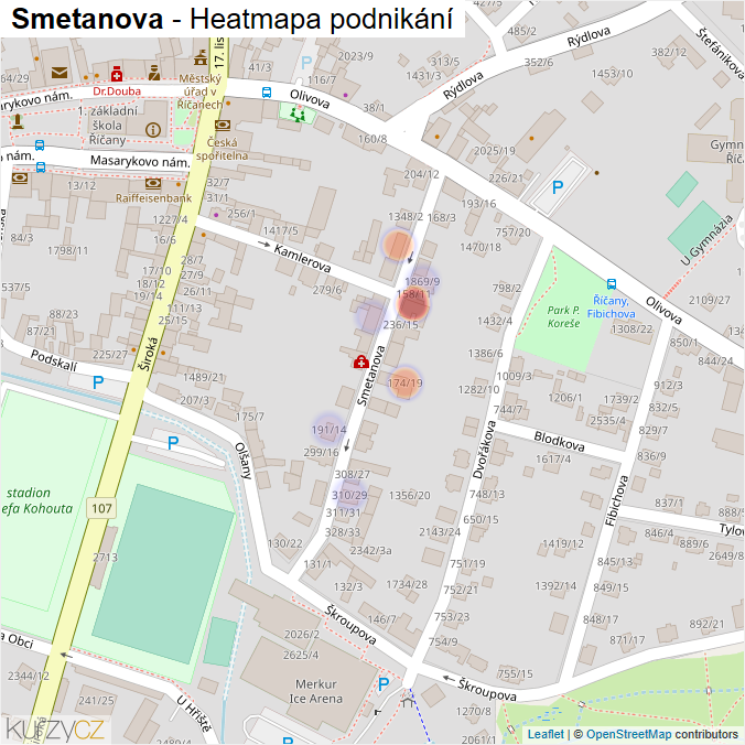 Mapa Smetanova - Firmy v ulici.
