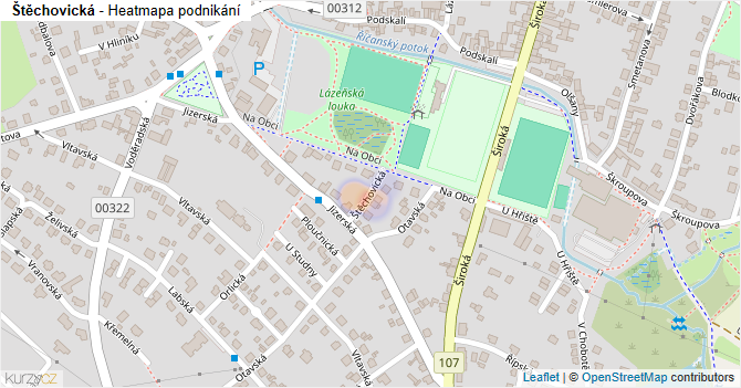 Štěchovická - mapa podnikání