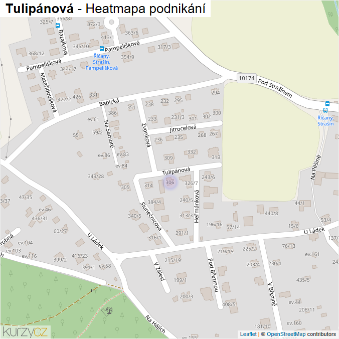 Mapa Tulipánová - Firmy v ulici.
