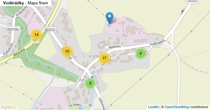Voděrádky - mapa firem