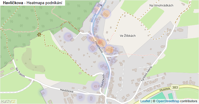 Havlíčkova - mapa podnikání