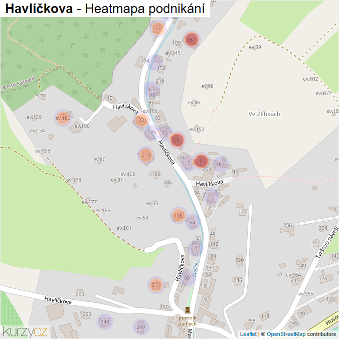 Mapa Havlíčkova - Firmy v ulici.