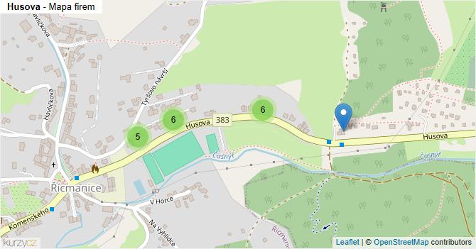 Husova - mapa firem