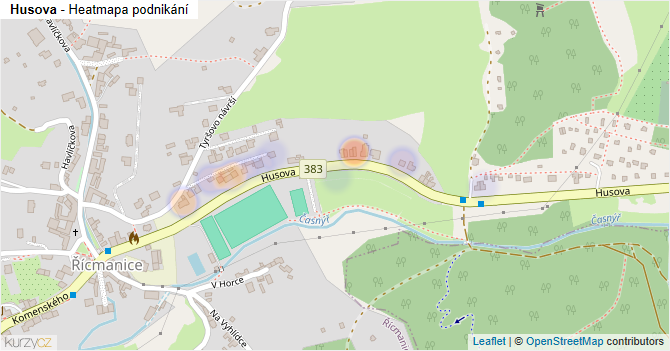 Husova - mapa podnikání