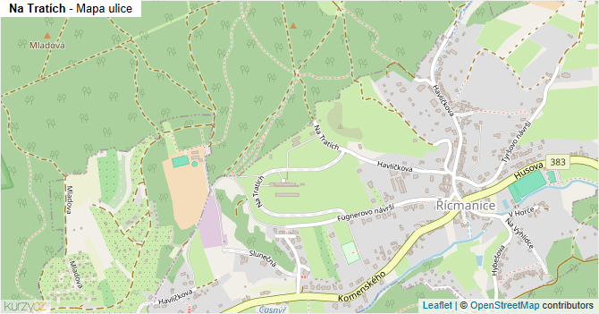 Na Tratích - mapa ulice