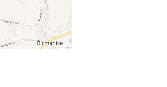 Tyršovo návrší v obci Řícmanice - mapa ulice