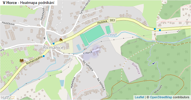 V Horce - mapa podnikání