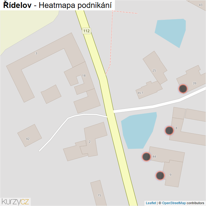 Mapa Řídelov - Firmy v obci.
