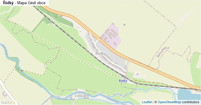 Řídký - mapa části obce