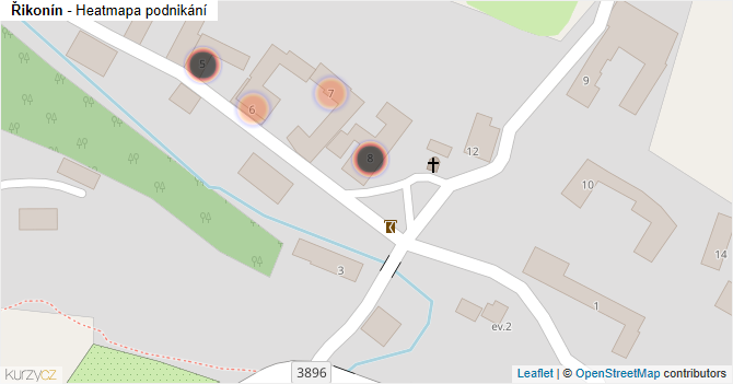 Řikonín - mapa podnikání