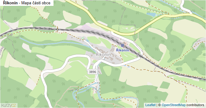 Řikonín - mapa části obce