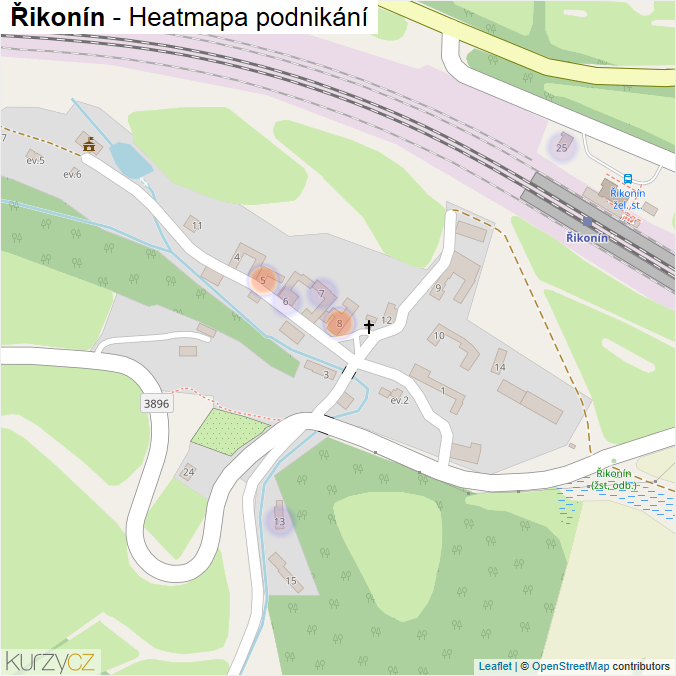 Mapa Řikonín - Firmy v části obce.