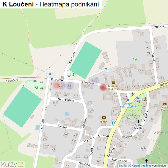 Mapa K Loučení - Firmy v ulici.