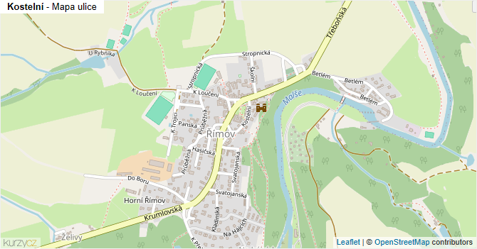 Kostelní - mapa ulice