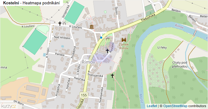 Kostelní - mapa podnikání