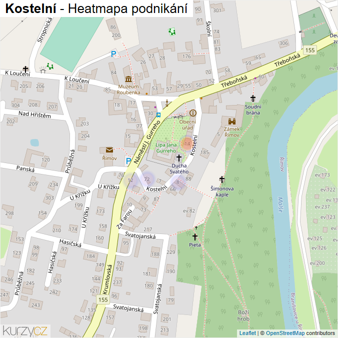 Mapa Kostelní - Firmy v ulici.