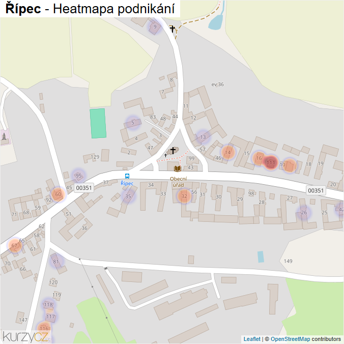 Mapa Řípec - Firmy v části obce.