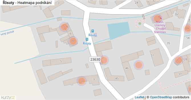 Řisuty - mapa podnikání