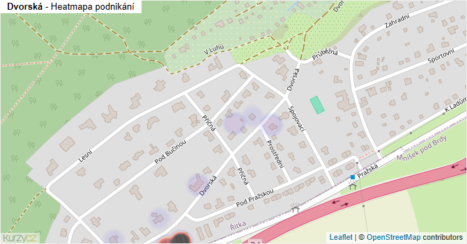 Dvorská - mapa podnikání