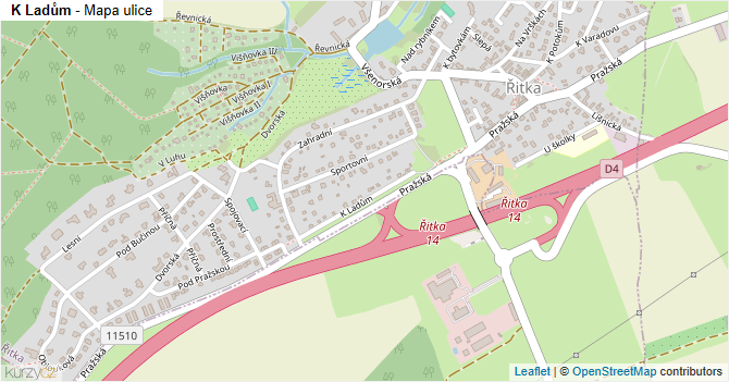 K Ladům - mapa ulice