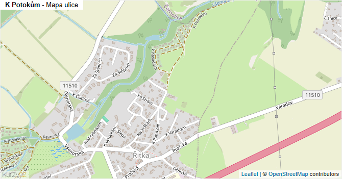 K Potokům - mapa ulice