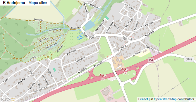 K Vodojemu - mapa ulice
