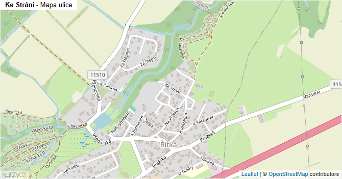 Ke Stráni - mapa ulice