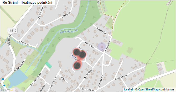 Ke Stráni - mapa podnikání