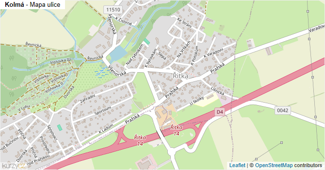 Kolmá - mapa ulice