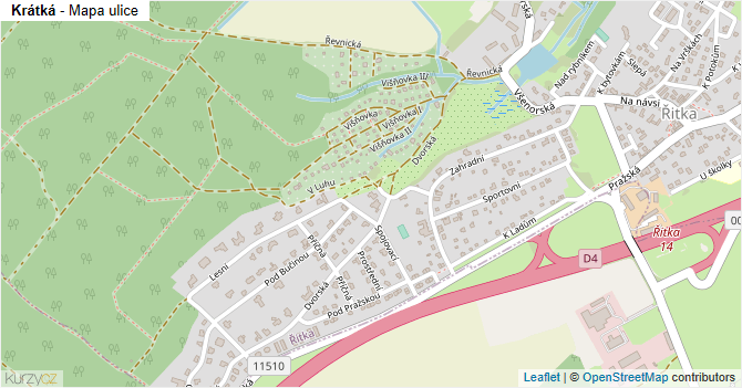 Krátká - mapa ulice