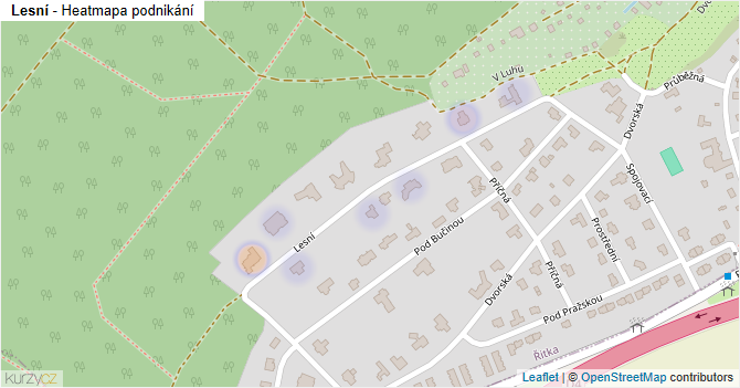 Lesní - mapa podnikání