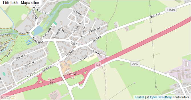 Líšnická - mapa ulice