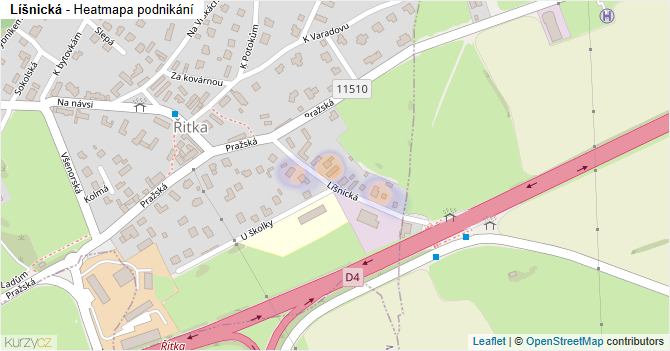 Líšnická - mapa podnikání