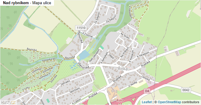 Nad rybníkem - mapa ulice